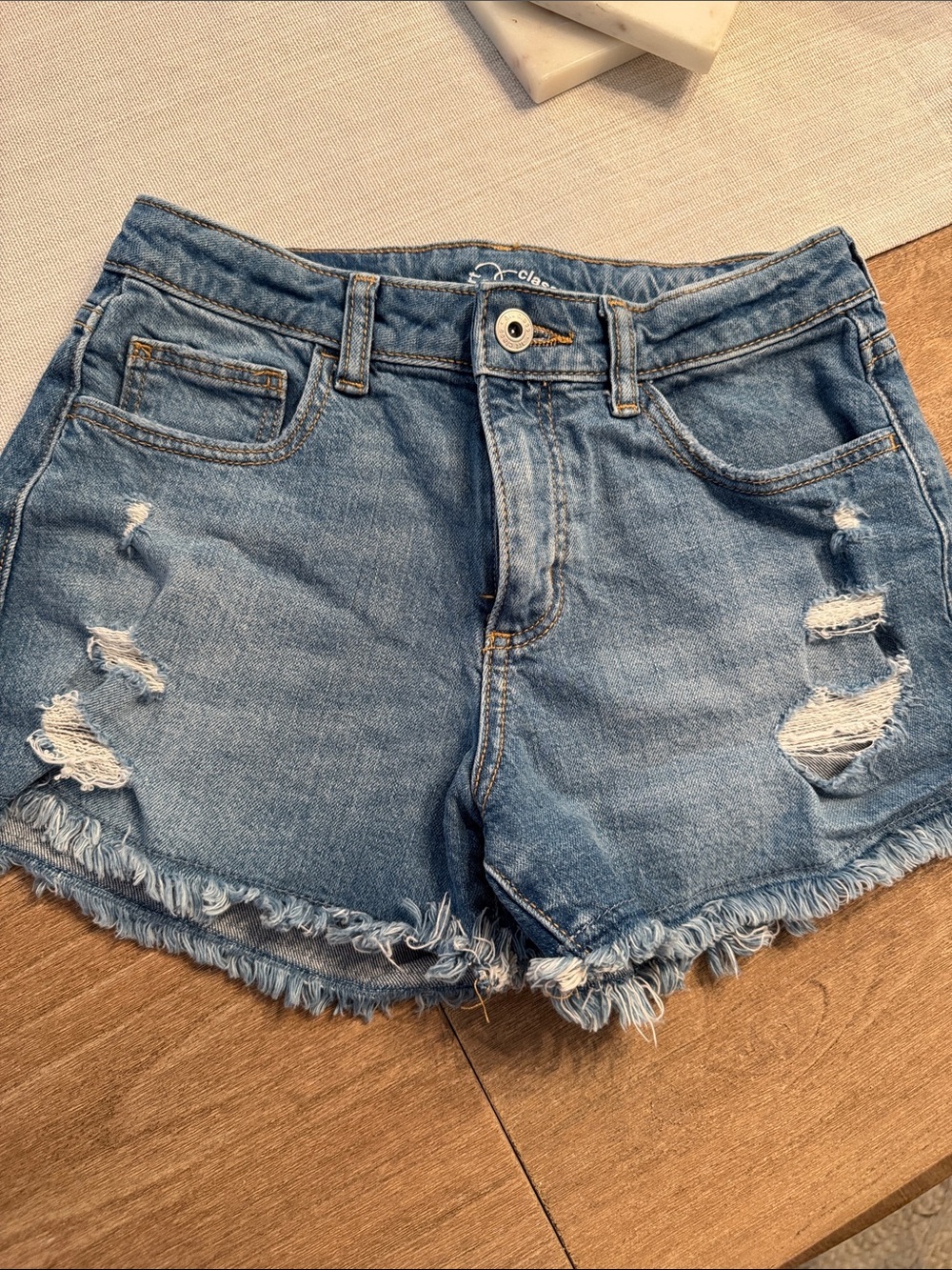 NEW art class Light Blue Distressed Denim Shorts